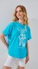 Футболка з принтом для дiвчинки LAWA P-GB02327 134 см Бірюзовий shop (2000999213762)