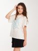 Футболка з принтом для дiвчинки LAWA P-GB02353 134 см Молочний shop (2000999633348)