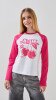 Лонгслів з принтом для дівчинки LAWA P-GB02334 146 см Біло-малиновий shop (2888000019233)