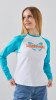 Лонгслів з принтом для дівчинки LAWA P-GB02336 134 см Біло-бірюзовий shop (2888000019370)