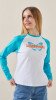 Лонгслів з принтом для дівчинки LAWA P-GB02336 134 см Біло-бірюзовий shop (2888000019370)