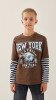 Лонгслів з принтом для хлопчика LAWA P-BB02326 134 см Коричневий shop (2000999307409)