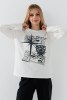 Лонгслів з принтом для дівчинки LAWA P-GB02301 122 см Молочний shop (2000990848543)