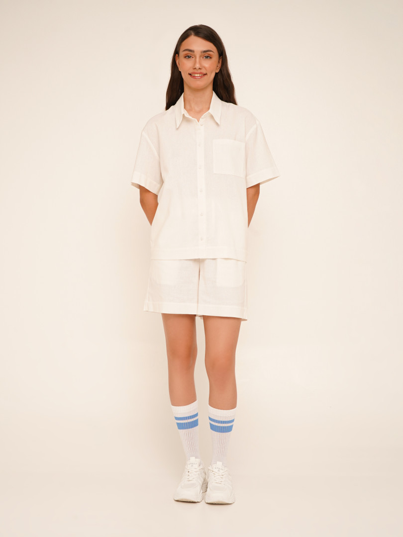 Сорочка однотонна жіноча LAWA K-WTC02392 XL Молочний shop (2000990648853)  Фото №0