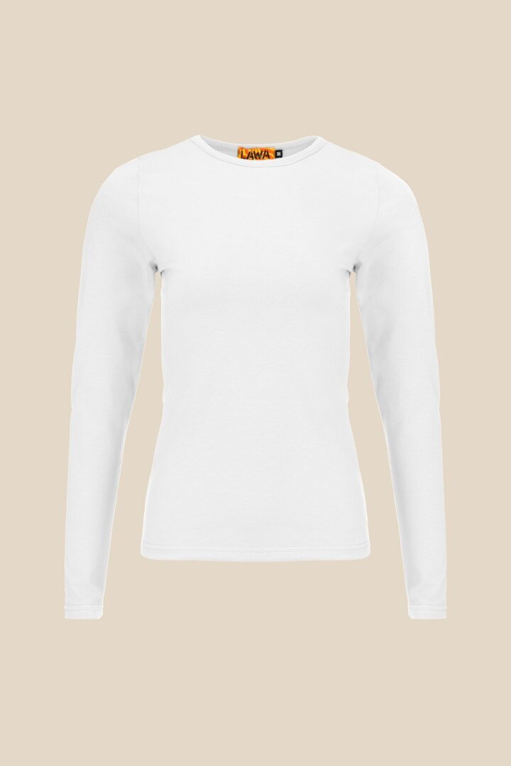 Лонгслів однотонний жіночий LAWA WBC02348 3XL Білий shop (2888000005045)