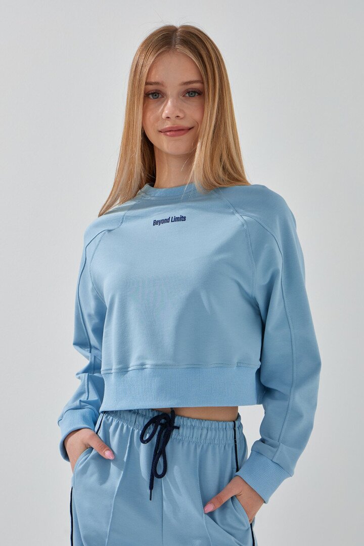 Світшот з принтом для дівчинки LAWA P-GB02317 122 см Блакитний shop (2000991069046)