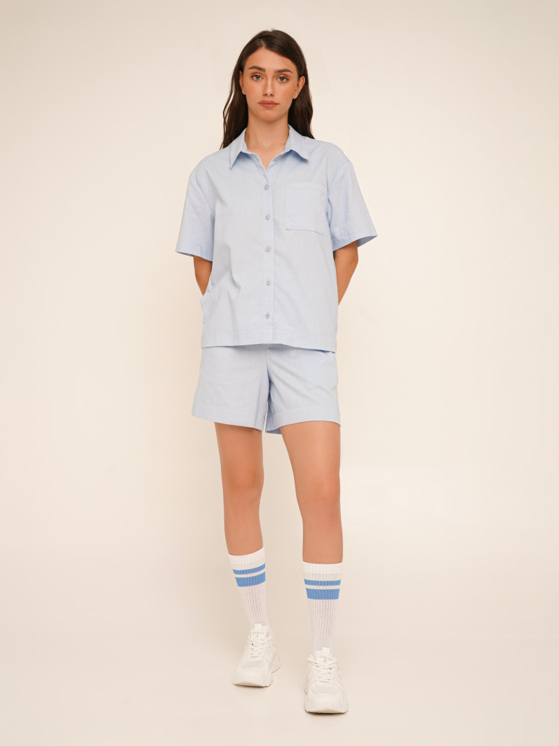 Сорочка однотонна жіноча LAWA K-WTC02392 XL Блакитний shop (2000990641861)  Фото №2
