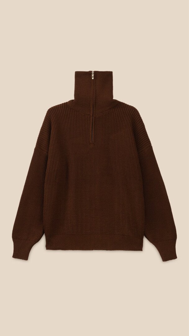 Джемпер однотонний жіночий LAWA WTC02455 M Шоколадний shop (2888000019684)