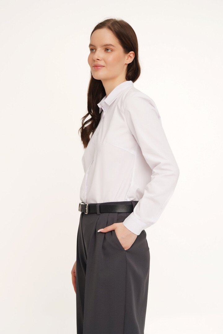 Сорочка однотонна жіноча LAWA WBC02323 2XL Білий shop (2000990256812)  Фото №0