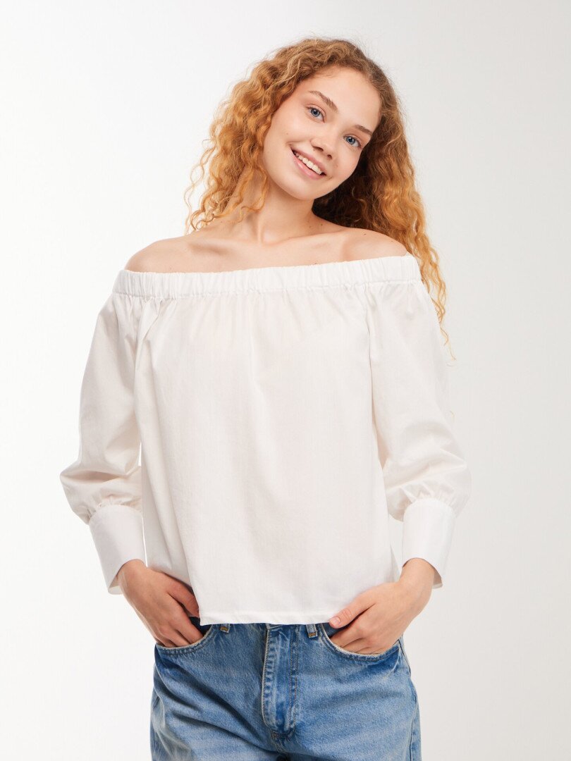 Блуза однотонна жіноча LAWA WTC02482 S Білий shop (2000999617119)