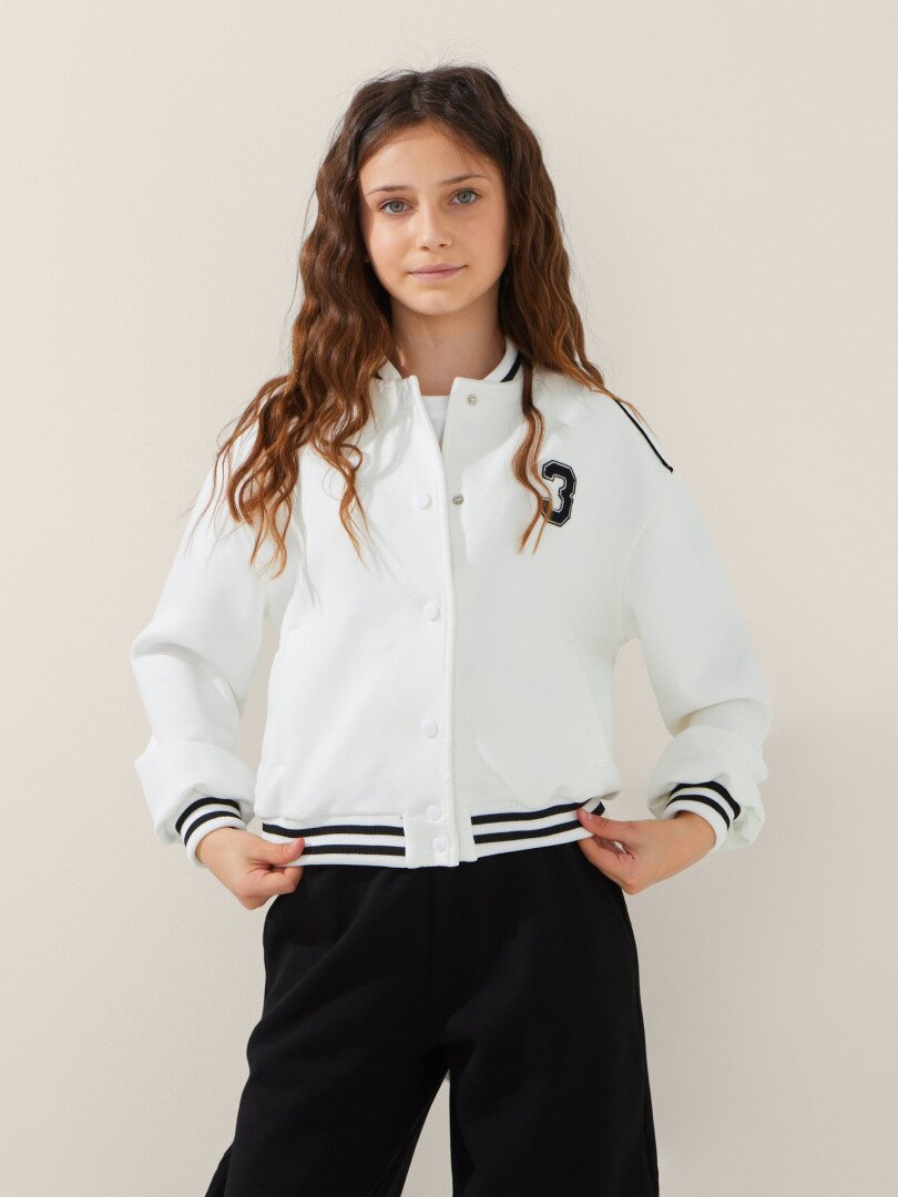 Бомбер для дівчинки LAWA P-GB02347 140 см Молочний shop (2000999562785)