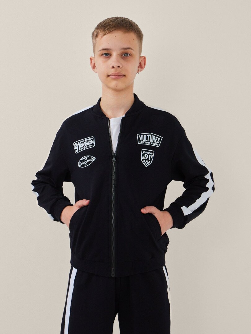 Бомбер для хлопчика LAWA P-BB02337 158 см Темно-синій shop (2000999586316)