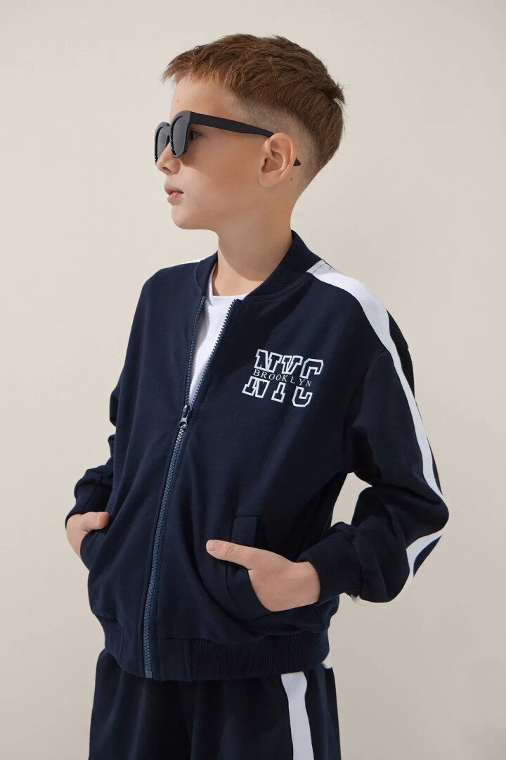 Бомбер з принтом для хлопчика LAWA P-BB02313 122 см Темно-синій shop (2000999153525)  Фото №1
