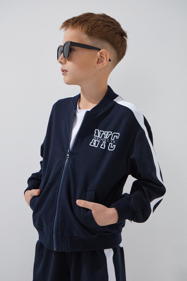 Бомбер з принтом для хлопчика LAWA P-BB02313 122 см Темно-синій shop (2000999153525)