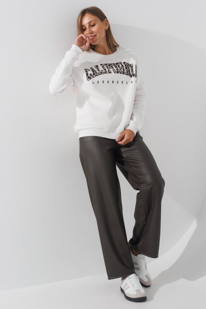 Cвітшот з принтом жіночий LAWA P-WB02373 M Молочний shop (2000990791672)  Фото №0