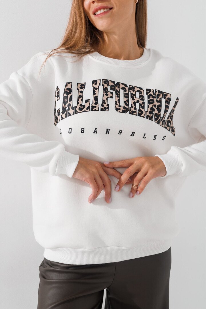 Cвітшот з принтом жіночий LAWA P-WB02373 M Молочний shop (2000990791672)  Фото №1