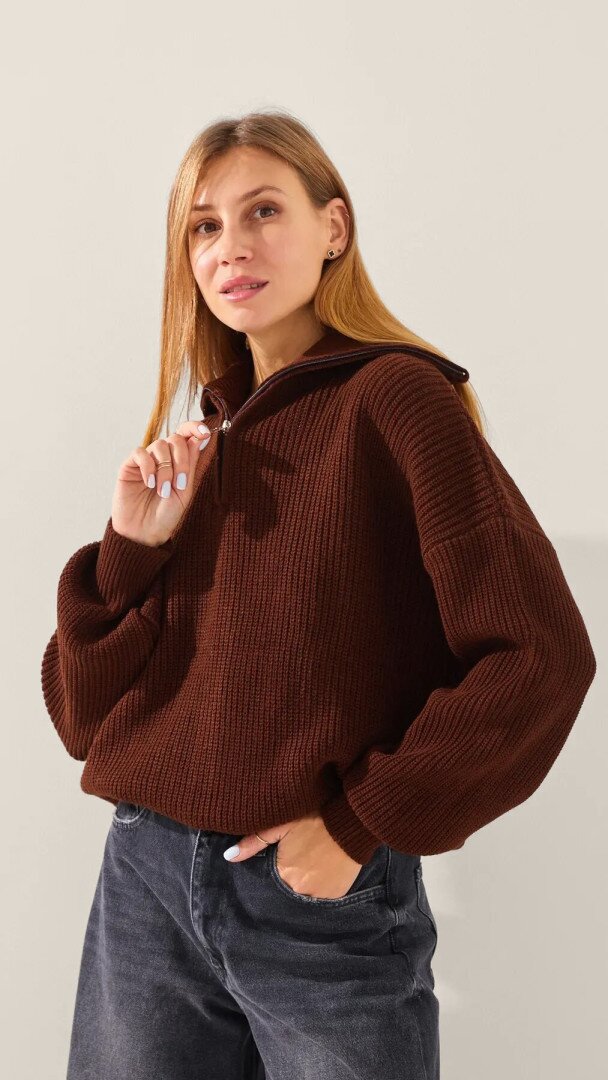 Джемпер однотонний жіночий LAWA WTC02455 S Шоколадний shop (2888000019677)  Фото №2