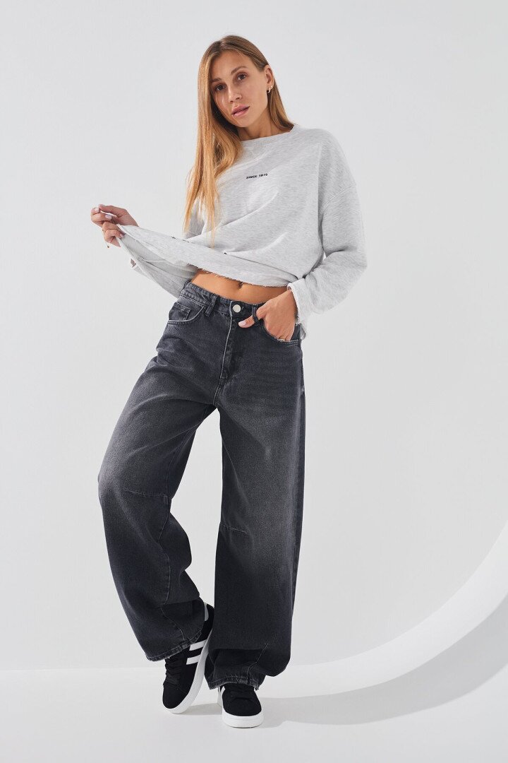 Джинси Baggy жіночі LAWA WTC02395 36 Графітовий shop (2000990765604)  Фото №1