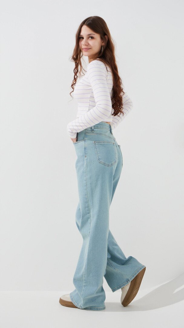 Джинси кльош однотонні жіночі LAWA WTC02458 34 Блакитний shop (2000999402326)  Фото №1