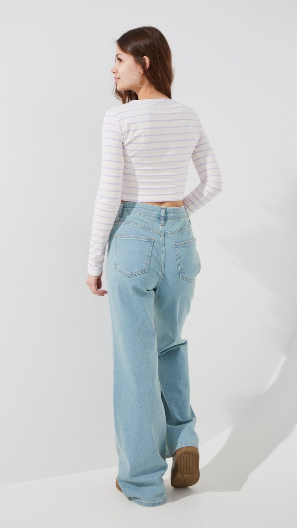 Джинси кльош однотонні жіночі LAWA WTC02458 34 Блакитний shop (2000999402326)  Фото №3
