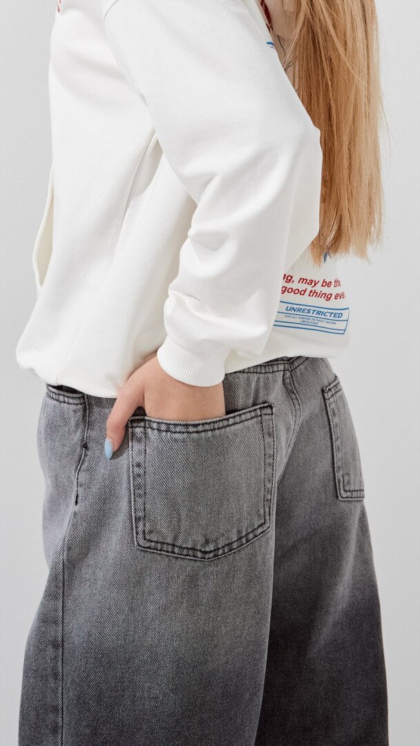 Джинси Палаццо для дівчинки LAWA GBC02335 134 см Графітовий shop (2000999166433)  Фото №4