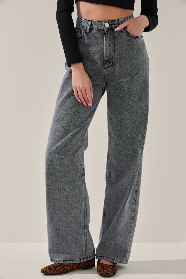 Джинси Regular fit жіночі LAWA WBC02454 42 Графітовий shop (2000999137631)