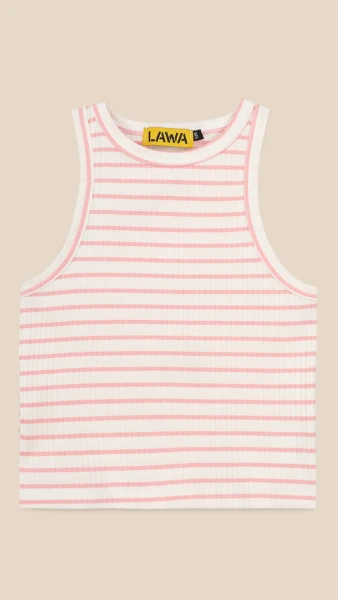 Майка з візерунком для дівчинки LAWA GBC02405 140 см Рожево-молочний shop (2000999207075)