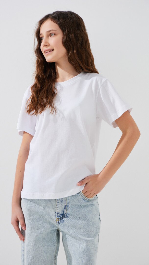 Футболка однотонна дитяча LAWA KBC02303 140 см Білий shop (2000990832986)  Фото №10