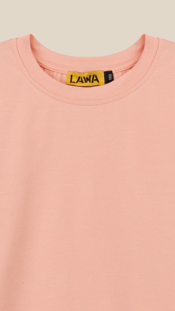 Футболка однотонна для дівчинки LAWA GBC02341 146 см Пудровий shop (2000999187452)  Фото №0
