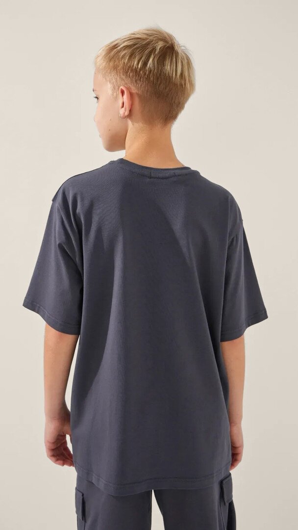 Футболка однотонна для хлопчика LAWA BBC02307 134 см Графітовий shop (2000999205019)  Фото №2