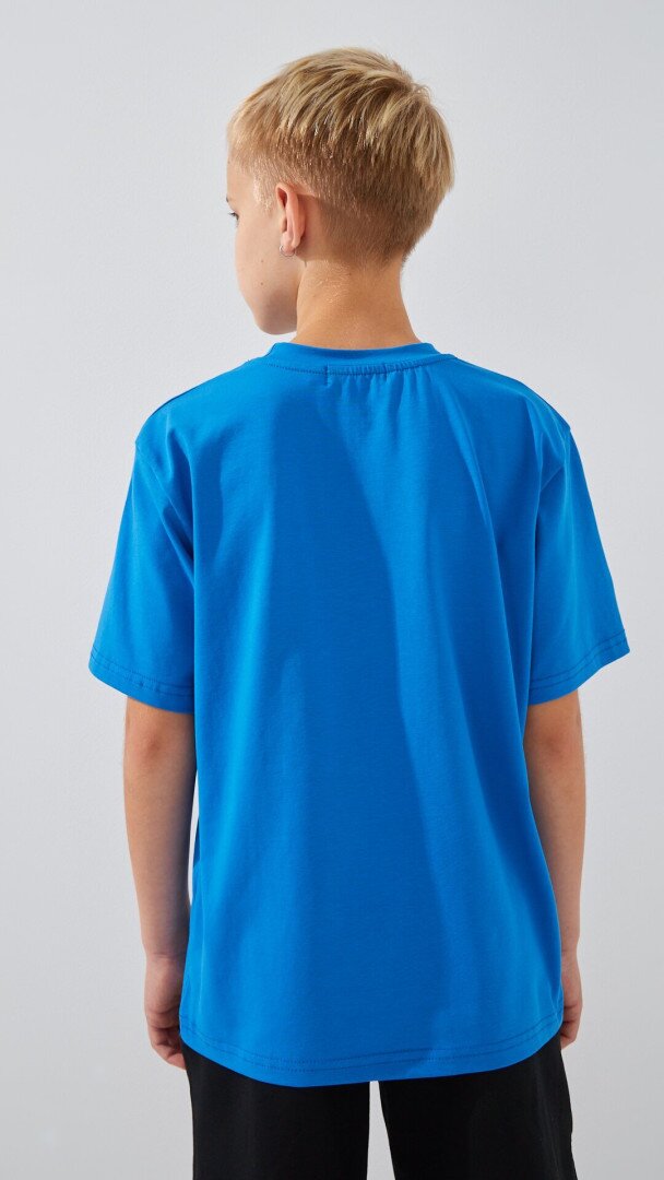 Футболка однотонна для хлопчика LAWA BBC02307 134 см Синій shop (2000999218378)  Фото №3