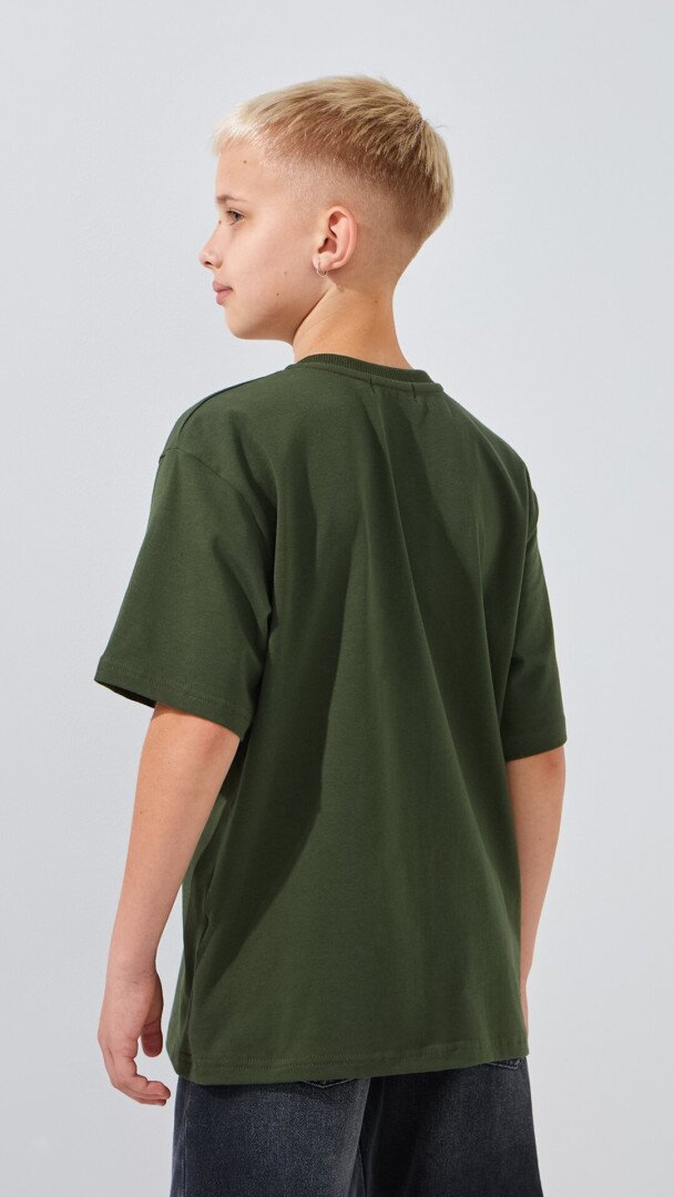 Футболка однотонна для хлопчика LAWA BBC02307 134 см Хакі shop (2000999200366)  Фото №2