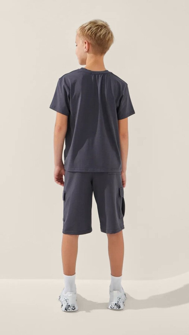 Футболка однотонна для хлопчика LAWA BBC02327 140 см Графітовий shop (2000999233050)  Фото №2