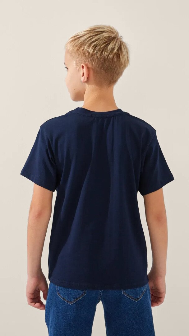 Футболка однотонна для хлопчика LAWA BBC02327 158 см Темно-синій shop (2000999216329)  Фото №2