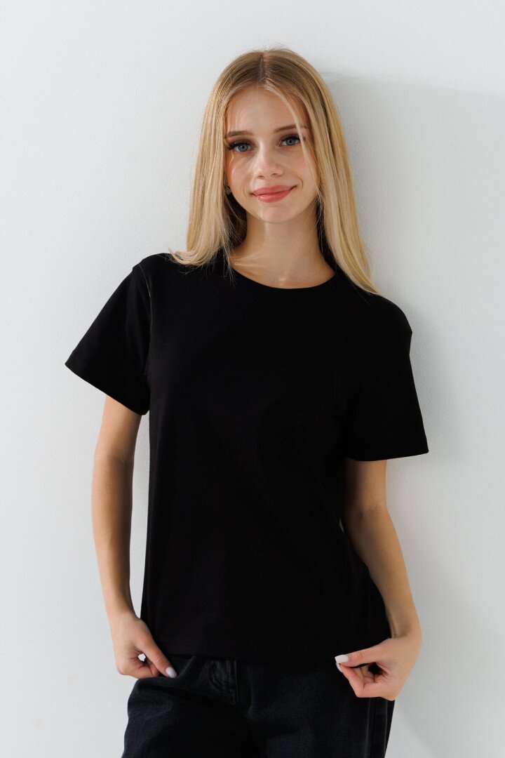 Футболка однотонна унісекс LAWA KBC02303 134 см Чорний shop (2000990835659)