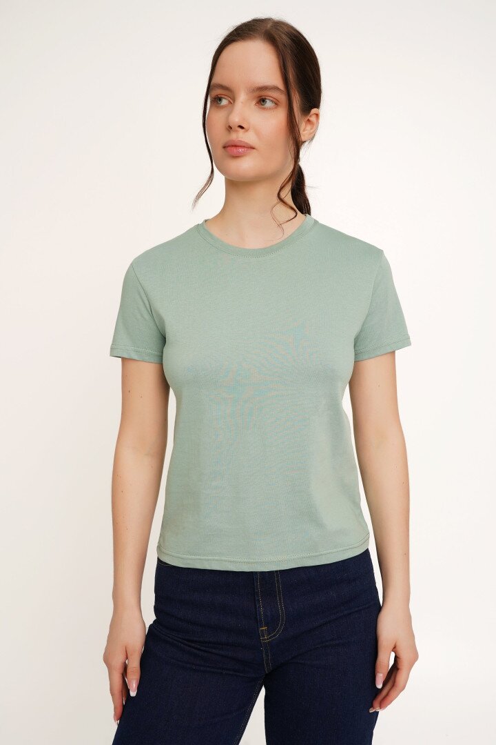 Футболка однотонна жіноча LAWA WBC02303 L Зелений shop (2000990453471)  Фото №2
