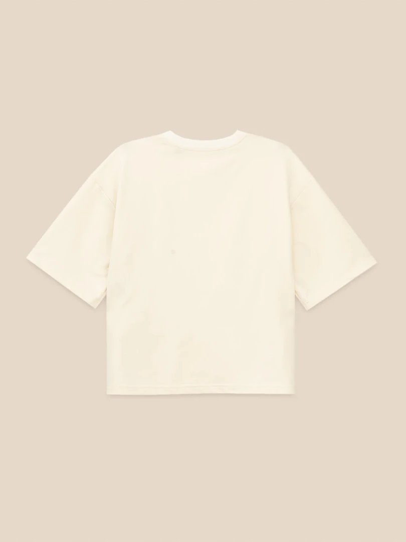 Футболка оверсайз однотонна жіноча LAWA WBC02538 M Молочний shop (2000999638534)  Фото №1