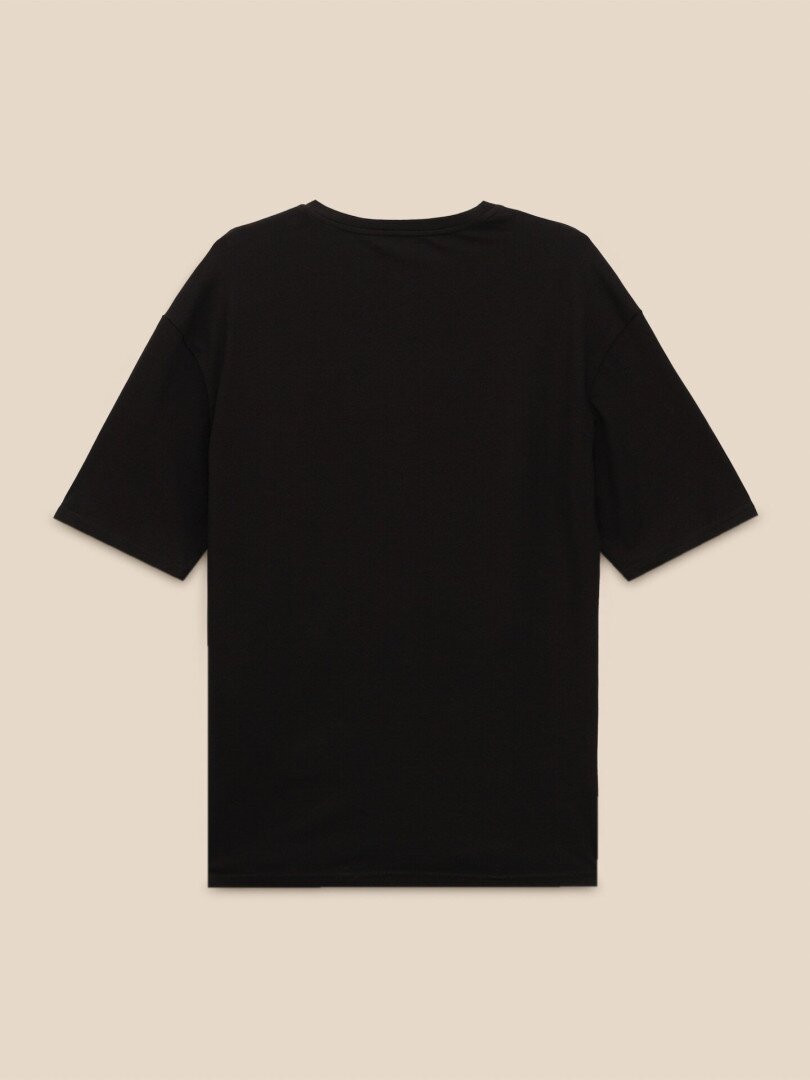 Футболка оверсайз з принтом чоловіча LAWA P-MB02379 XL Чорний shop (2000999667633)  Фото №1