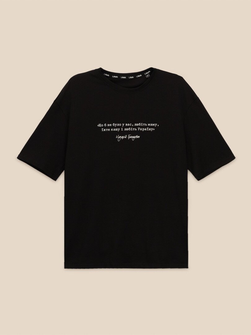 Футболка оверсайз з принтом чоловіча LAWA P-MB02379 XL Чорний shop (2000999667633)