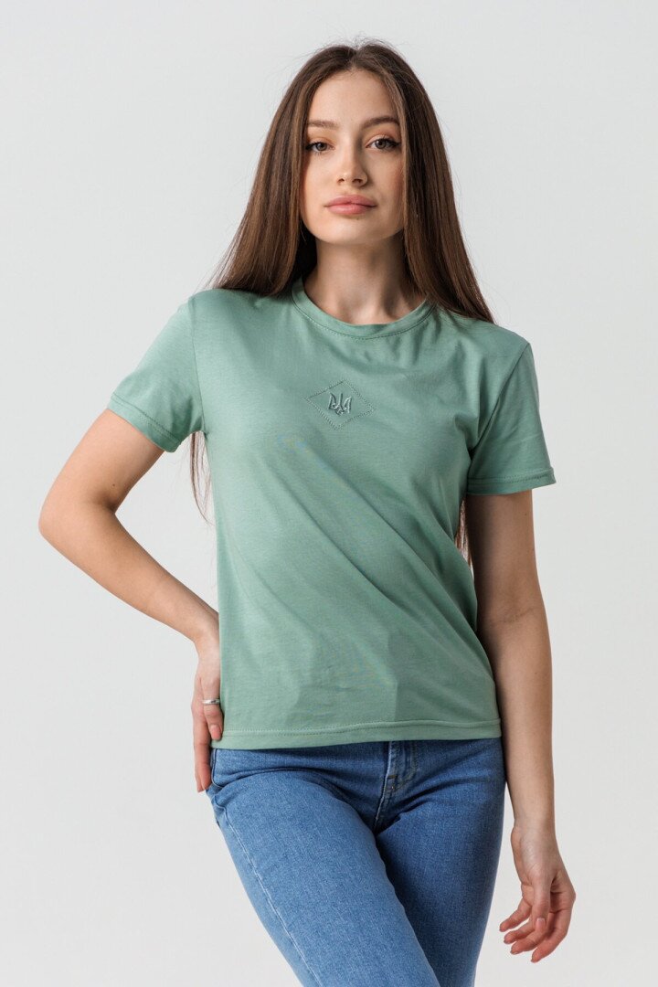 Футболка патріотична жіноча LAWA E-WB02318 XS Зелений shop (2000990504487)