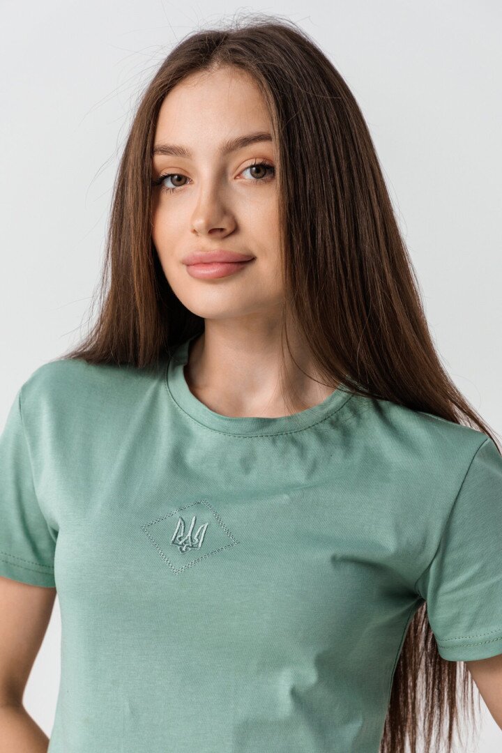 Футболка патріотична жіноча LAWA E-WB02318 XS Зелений shop (2000990504487)  Фото №1
