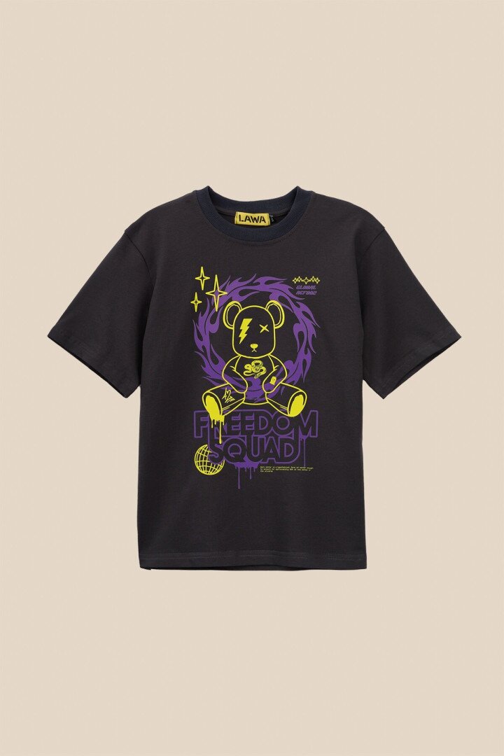 Футболка з принтом для хлопчика LAWA P-BB02305 134 см Графітовий shop (2000990894717)  Фото №4
