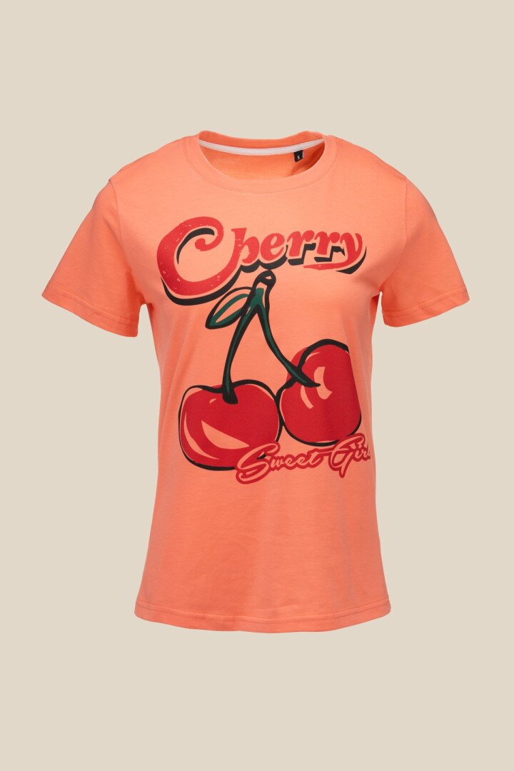 Футболка з принтом жіноча Cherry LAWA P-WB02366 S Персиковий shop (2000990700537)  Фото №3