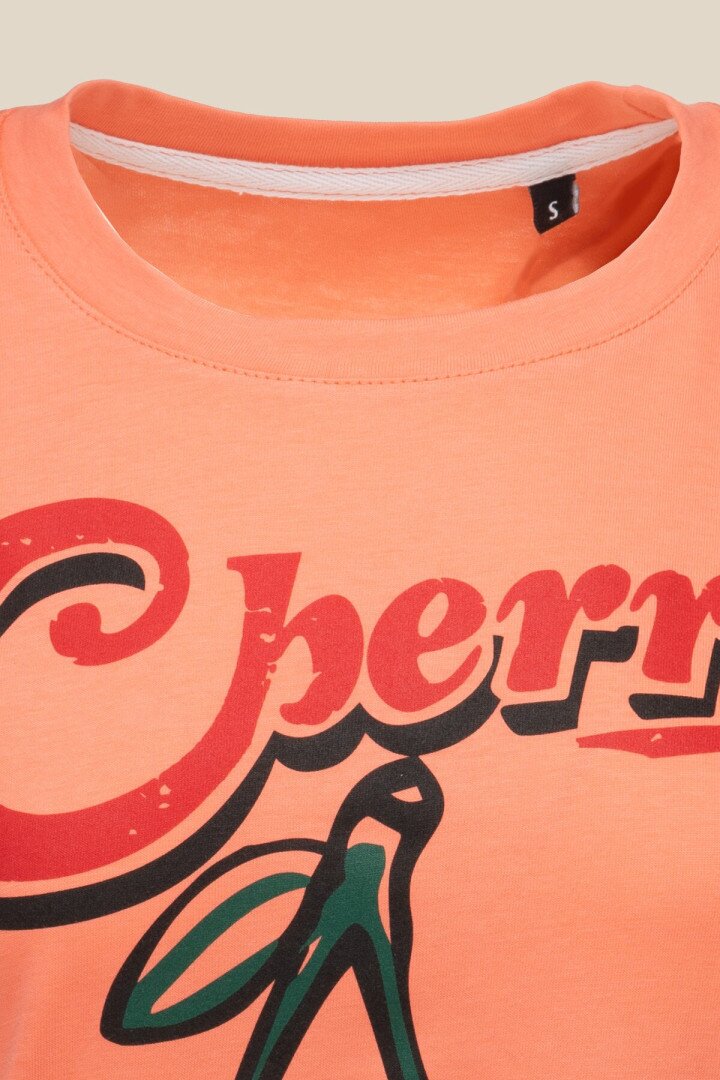 Футболка з принтом жіноча Cherry LAWA P-WB02366 S Персиковий shop (2000990700537)  Фото №4