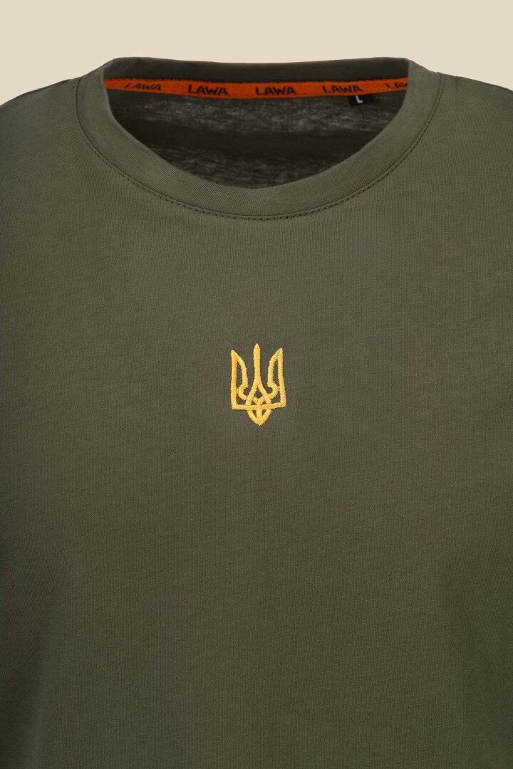 Футболка з принтом чоловіча LAWA E-MB02308 S Оливковий  Фото №5