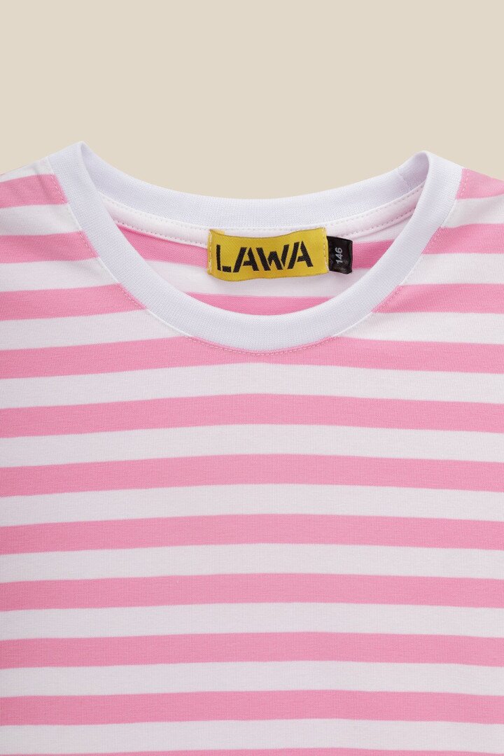 Футболка з візерунком для дівчинки LAWA GBC02403 158 см Біло-рожевий shop (2000990722164)  Фото №4