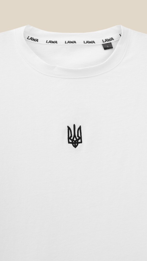 Футболка з принтом чоловіча Герб чорний LAWA E-MB02307 S Білий shop (2000990242808)  Фото №0