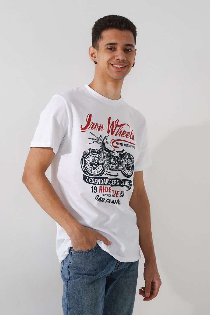 Футболка з принтом чоловіча LAWA P-MB02334 S Білий shop (2000991055179)  Фото №1