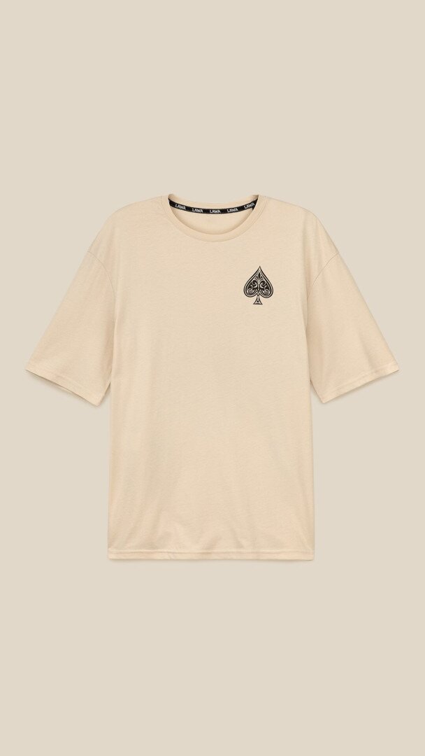 Футболка з принтом чоловіча LAWA P-MB02335 2XL Бежевий shop (2000999214325)