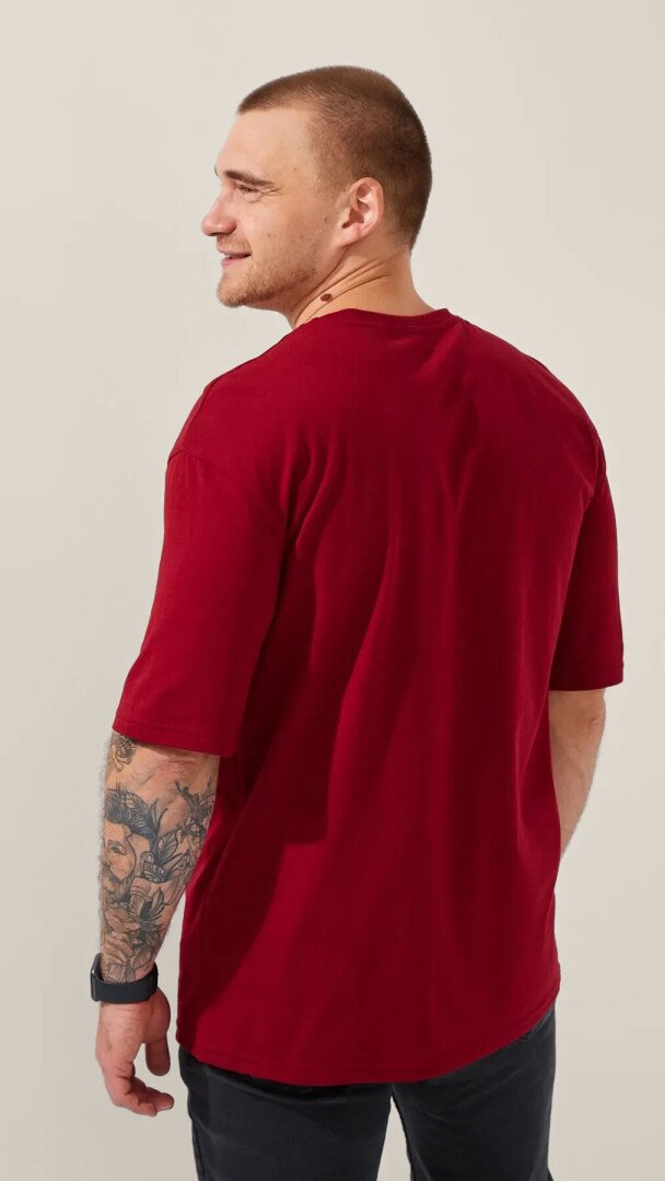 Футболка з принтом чоловіча LAWA P-MB02337 2XL Бордовий shop (2000999183041)  Фото №3